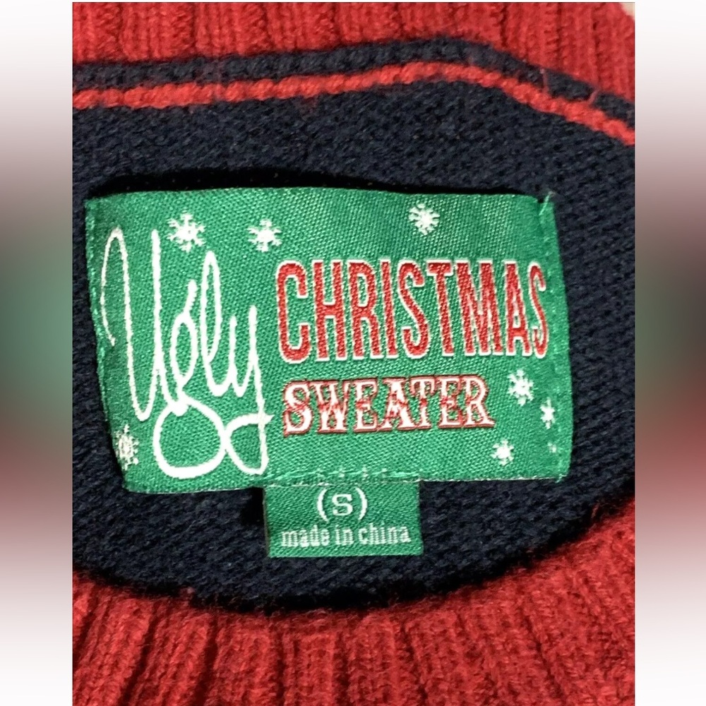Ugly Christmas Sweater Abominable Snowman Yeti Unisex Small Winter Party Fall - Picture 10 of 11